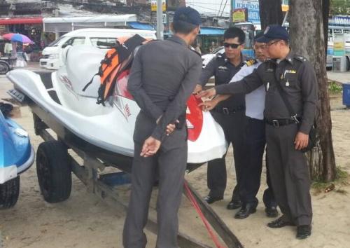 Phuket beach blitz nets illegal jet-skis, drug user at Patong