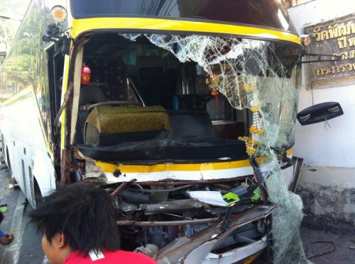 Breaking News: One dead as runaway Phuket tour bus wreaks havoc
