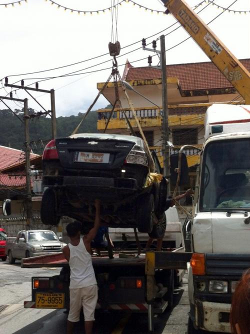 Phuket Police urge motorist safety as car flips into canal, more wet weather forecast