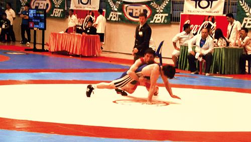 Wrestling action at Saphan Hin