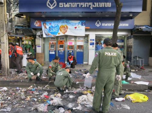 Phuket Gazette Thailand News: Gangs suspected in Bangkok blast; Red shirts, white masks; Tusks trimmed after fatal elephant attack; All silent on Bangkok F1 noise