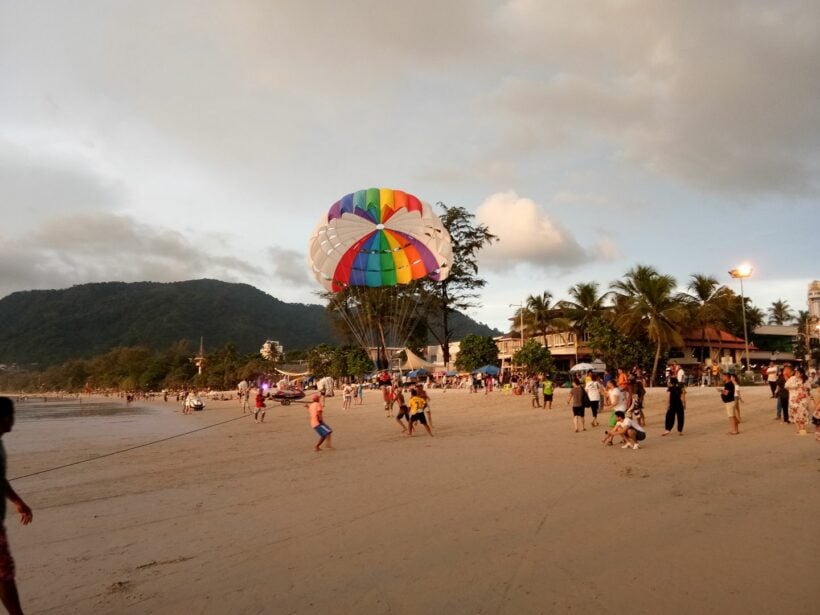 250,000 baht in a day. Patong’s para-sailing business.