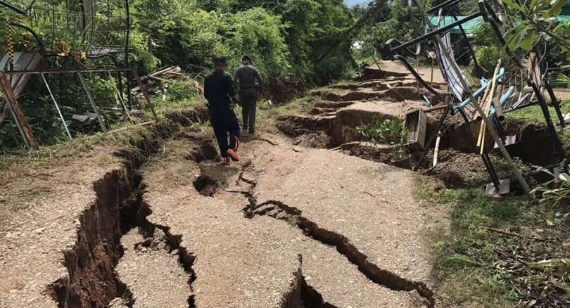 Northern rains – house walls crack and roads open up