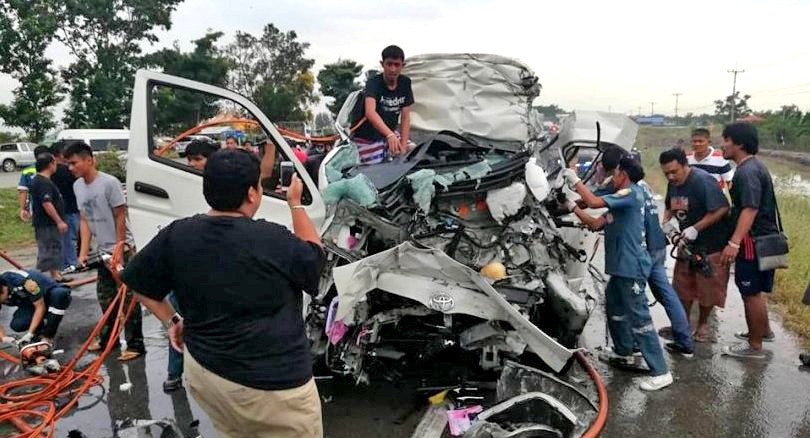 UPDATE: Four Japanese and a Thai guide killed as passenger van rams truck