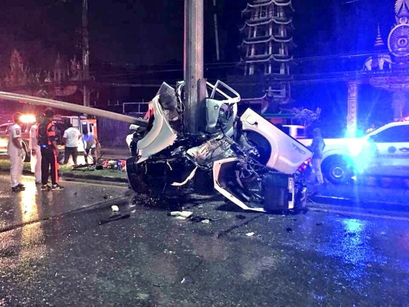 Driver wraps pick-up around Thalang pole, killing one