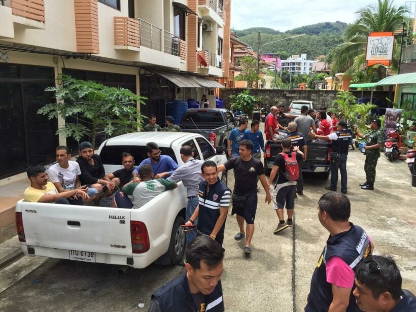 Phuket Immigration Police arrest 95 illegal foreigners, mostly overstayers