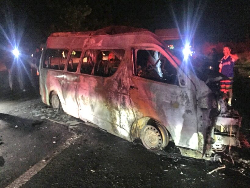 Another van tragedy – 14 die after crash in Sing Buri