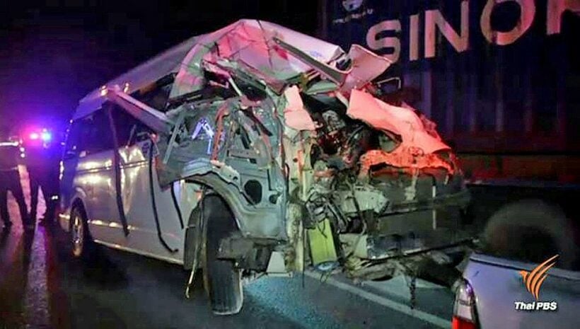 Van fatality in Saraburi – one dead and eight injured