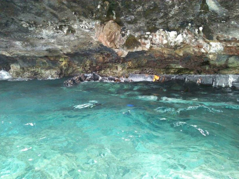 Boat debris discovered and tagged off Viking Cave, Koh Phi Phi