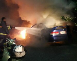 Honda ablaze in Phuket town | News by Thaiger