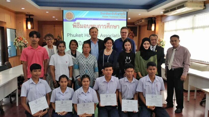 Phuket Hotels Association award their first six scholarships