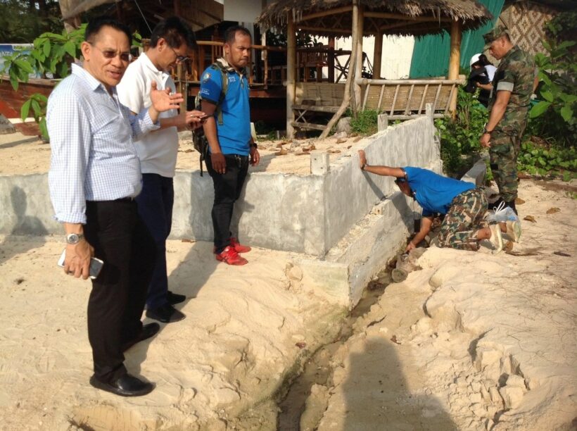 Waste water flowing freely onto Krabi’s beaches