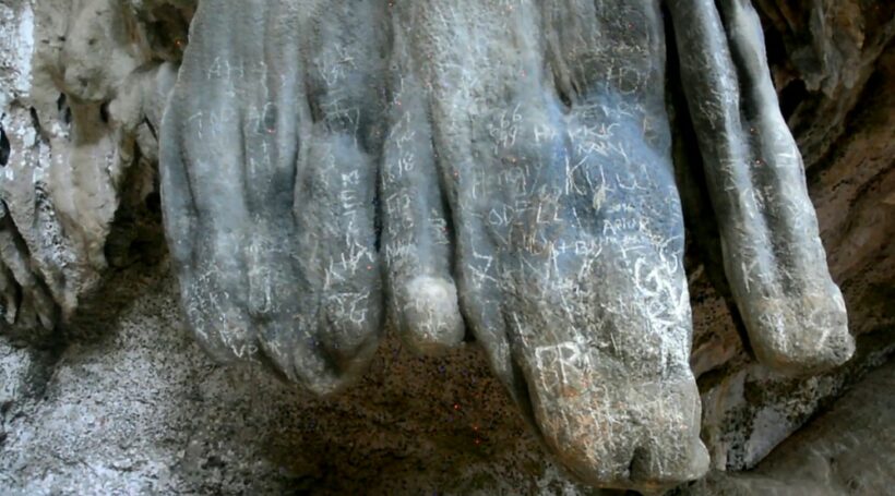 Tourists leave their mark on Railay Beach