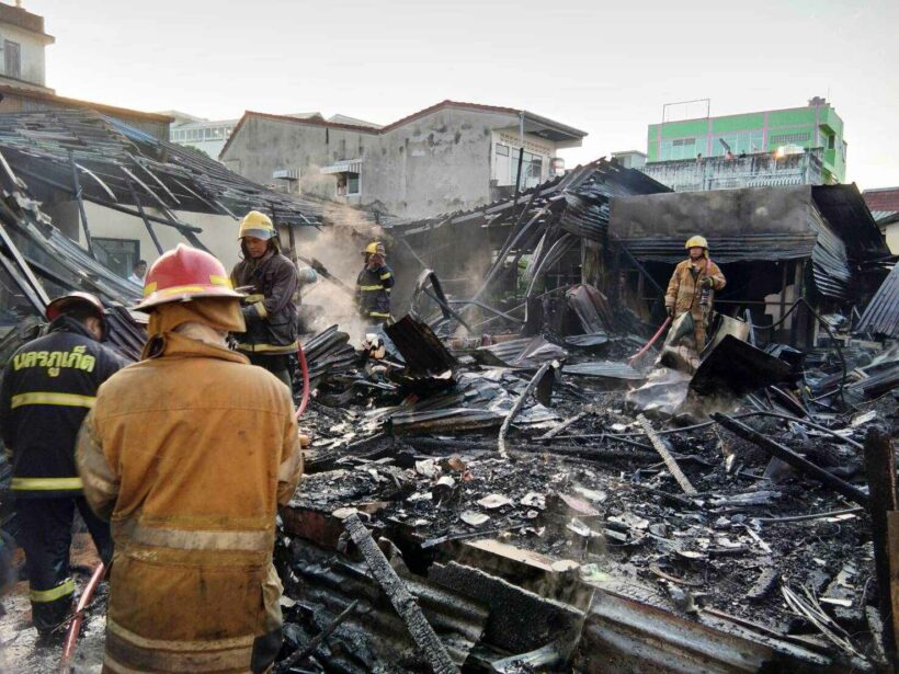 Four houses destroyed, one badly damaged, in Phuket Town fire