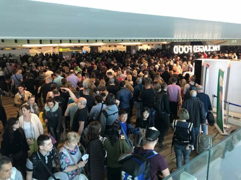 Big crowds and long waits at Phuket airport after runway closure