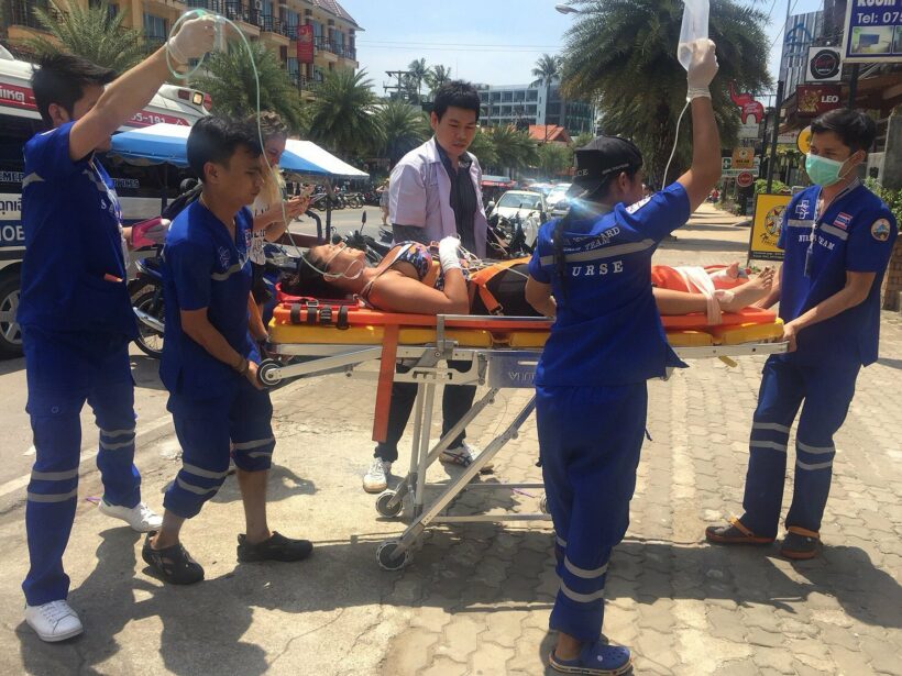 Tourist falls at Ao Nang Cliff