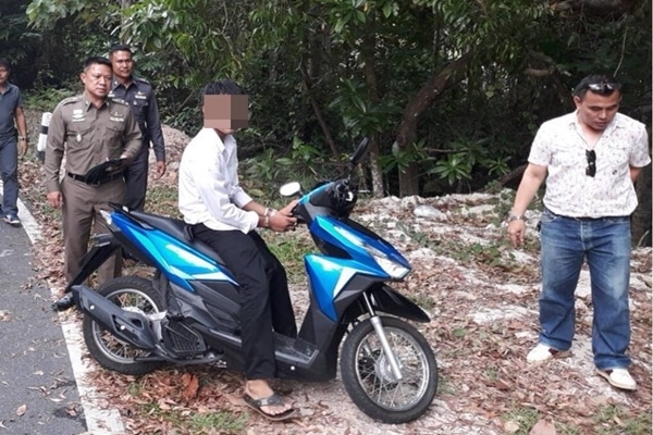 Police arrest the Patong motorcycle robber