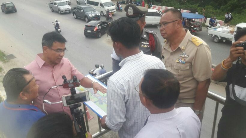 Phuket Governor inspects Chalong Circle in preparation for new traffic routing