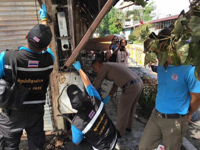 Forensic police investigate Phuket market fire