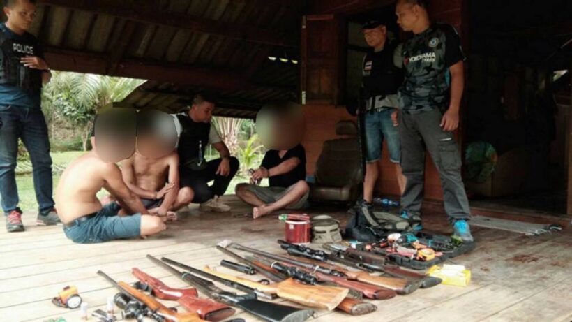 Three arrested with drugs and firearms in Phang Nga