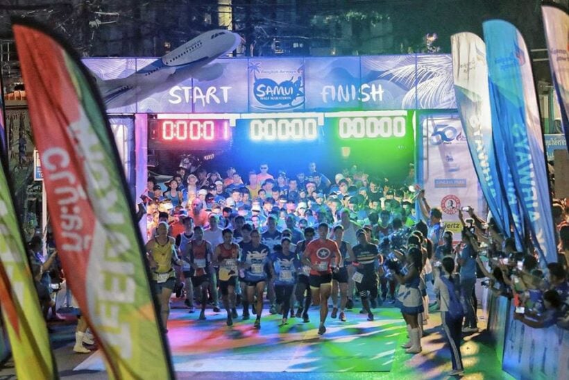 Over thousand front the start line in the Samui Half Marathon