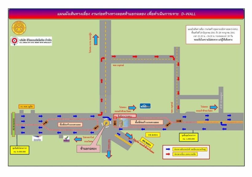 Chao Fah West road closure for Chalong Underpass construction