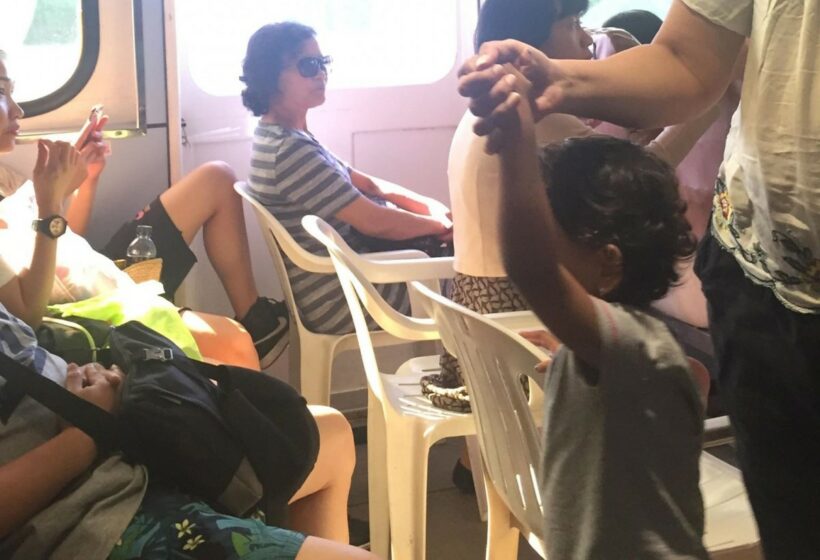 Cheap plastic chairs being used on Krabi-Phi Phi ferry