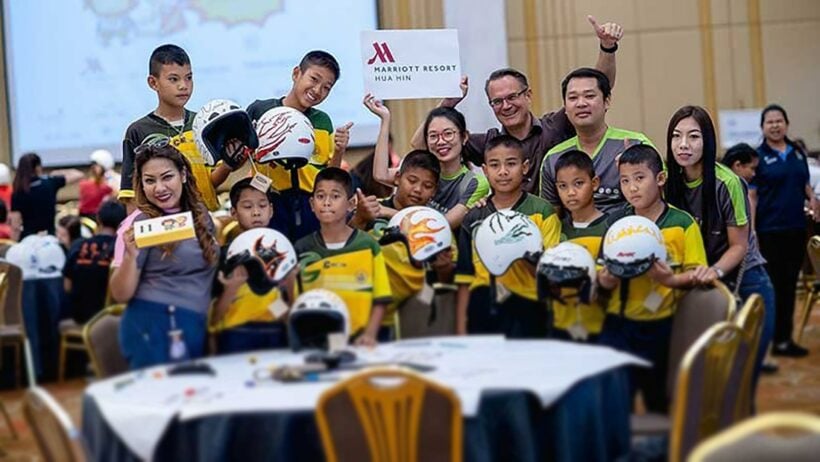 Hua Hin Marriott Resort & Spa donates hundreds of helmets for annual road safety event