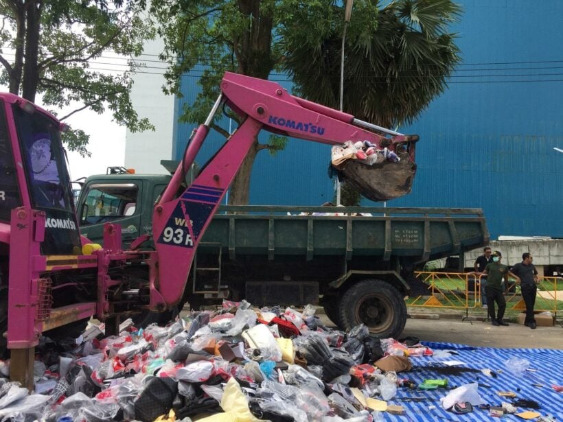 2 million baht of counterfeit and prohibited imported goods destroyed