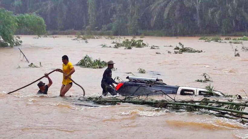 Wife missing after pickup is swept into a Ranong canal