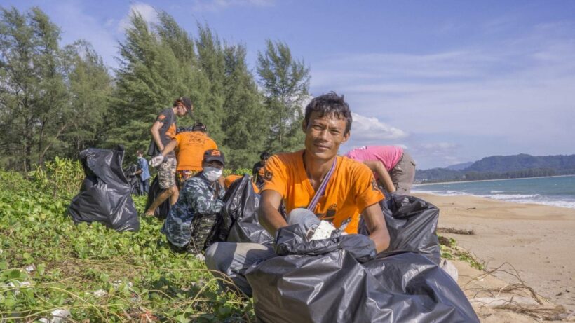 Soi Dog’s beach cleaning day at Mai Khao