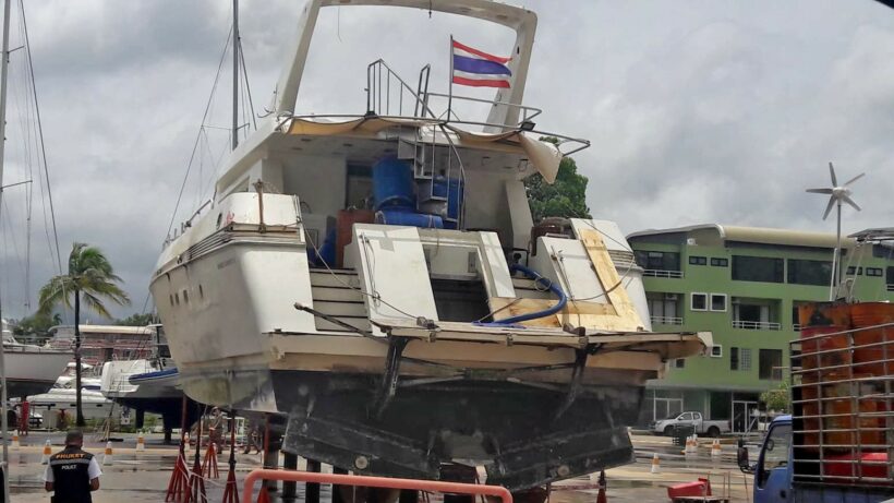 “Serenata” recovered as evidence in the July 5 boating tragedy in Phuket