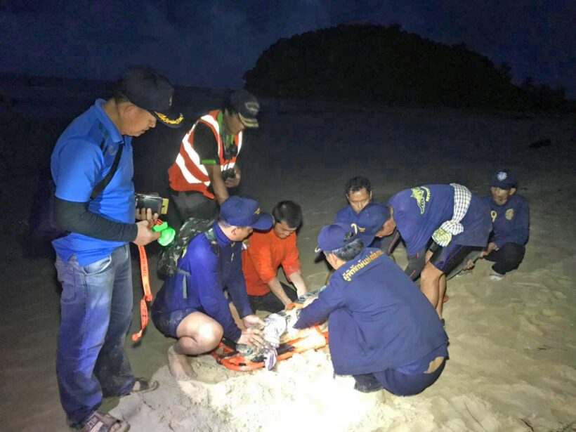 จระเข้ยะนุ้ย จนมุม จับได้บริเวณหัวแหลมเกาะกระทะ – หาดลายัน | The Thaiger
