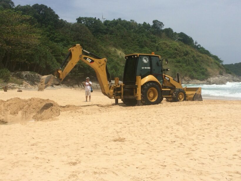 Channel dredged between Nai Harn beach and lake to help with croc catching