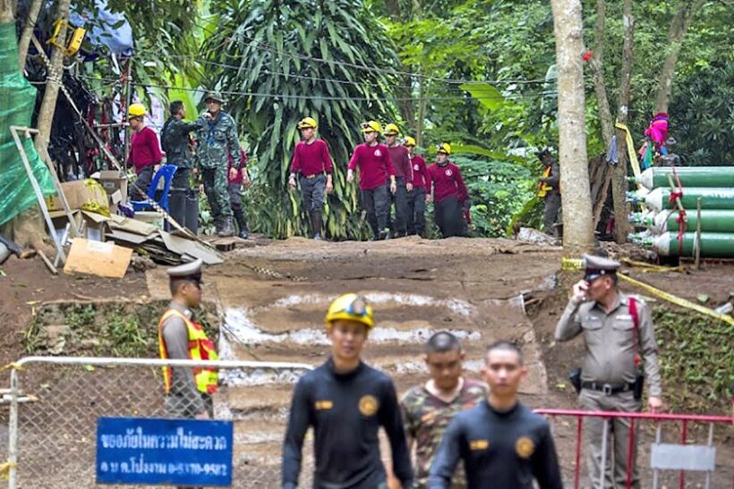 220 rescuers looking for crevices and tunnels into the cave