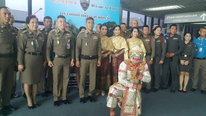 Special welcomes for Chinese tourists at Krabi Airport