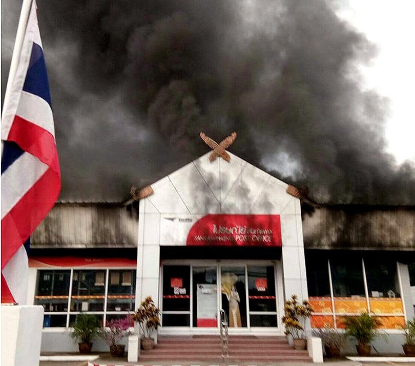 Morning fire at the Chiang Mai post office