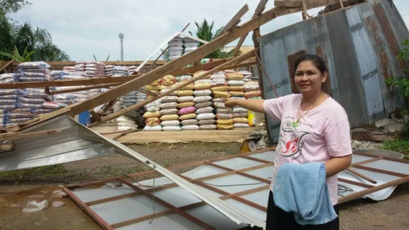 Storm damaged houses and shops in Krabi