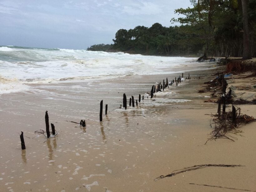 Big surf and high tides pound Phuket’s west coast beaches