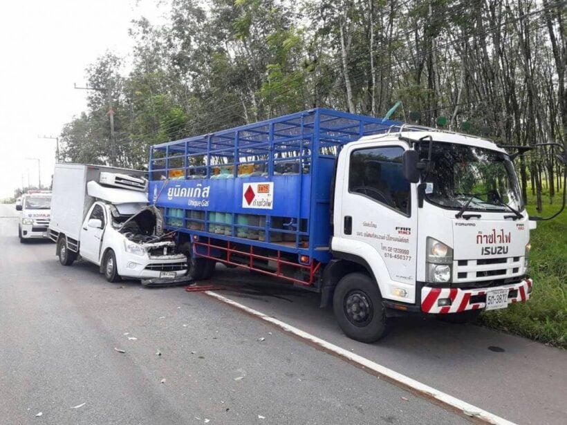 Driver lucky to escape serious injury in gas cylinder truck accident