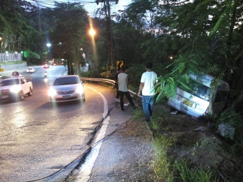 Minivan driver seriously injured in Patong hill accident – VIDEO