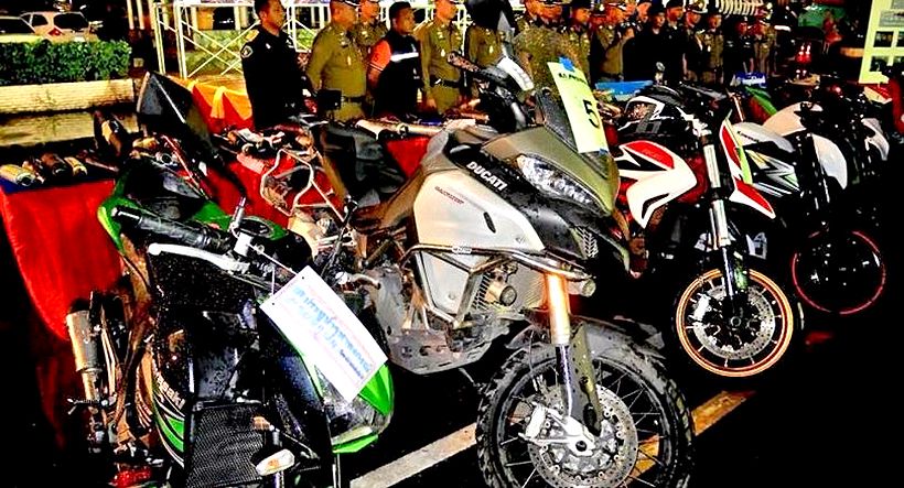 Pathum Thani street racers arrested for modifying bikes