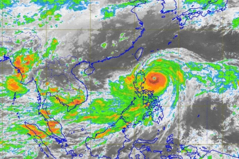 Mangkhut bearing down on the northern tip of Luzon, The Philippines