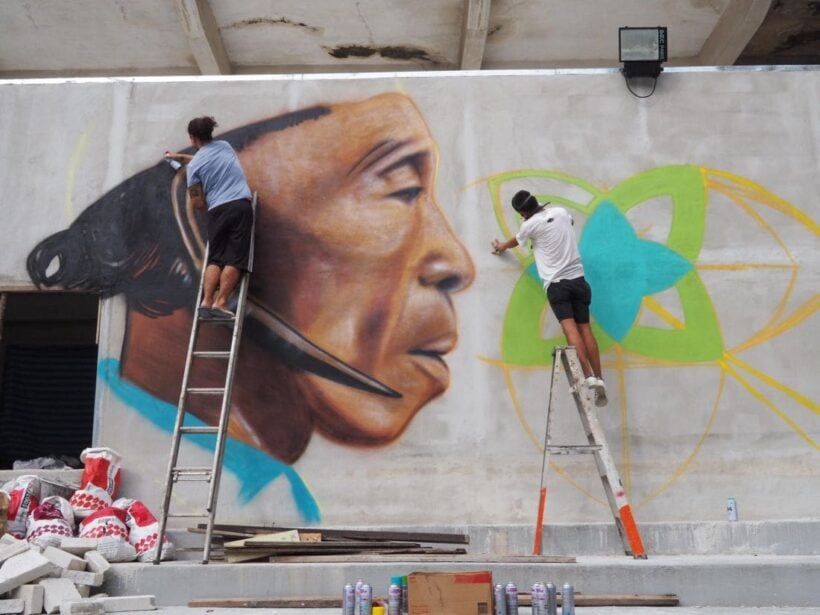 Street art gallery in the ruins of Ban Roeng Chit