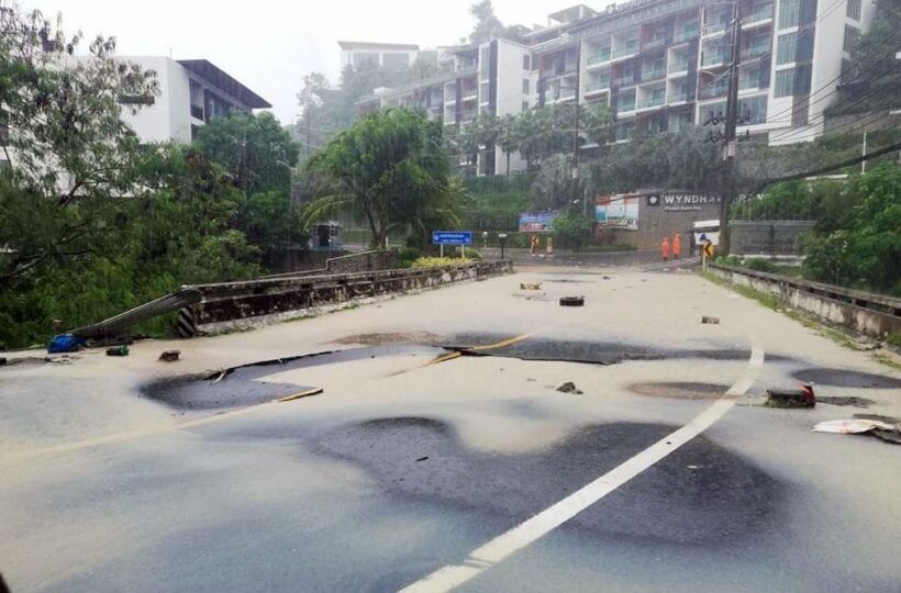 Torrential rain dogs west coast of Phuket this morning