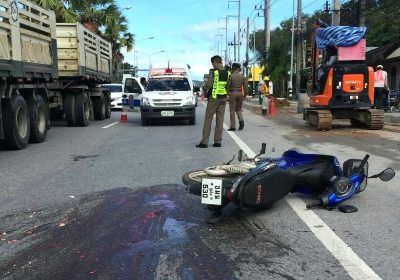 Motorcyclist crushed by truck in Thalang