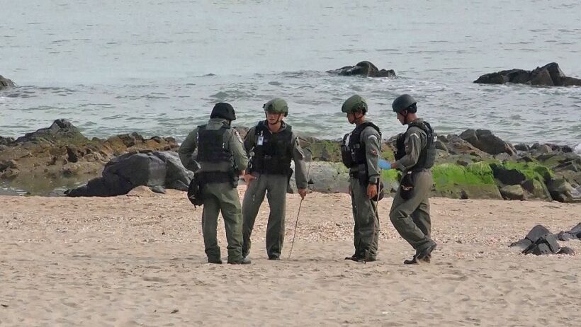 Three bombs found on a Songkhla beach after blasts damage famous mermaid statue