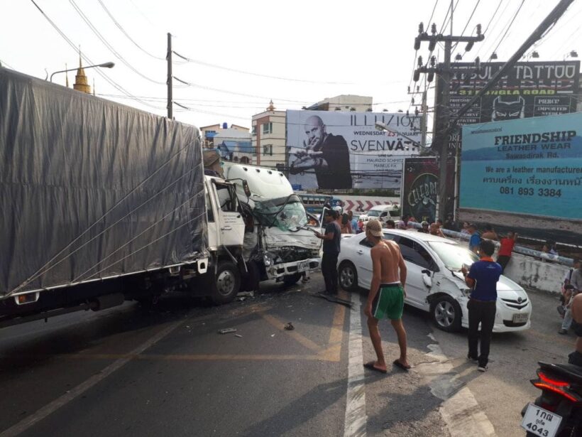 Truck crash on Patong Hill causes three hour traffic delays – VIDEO