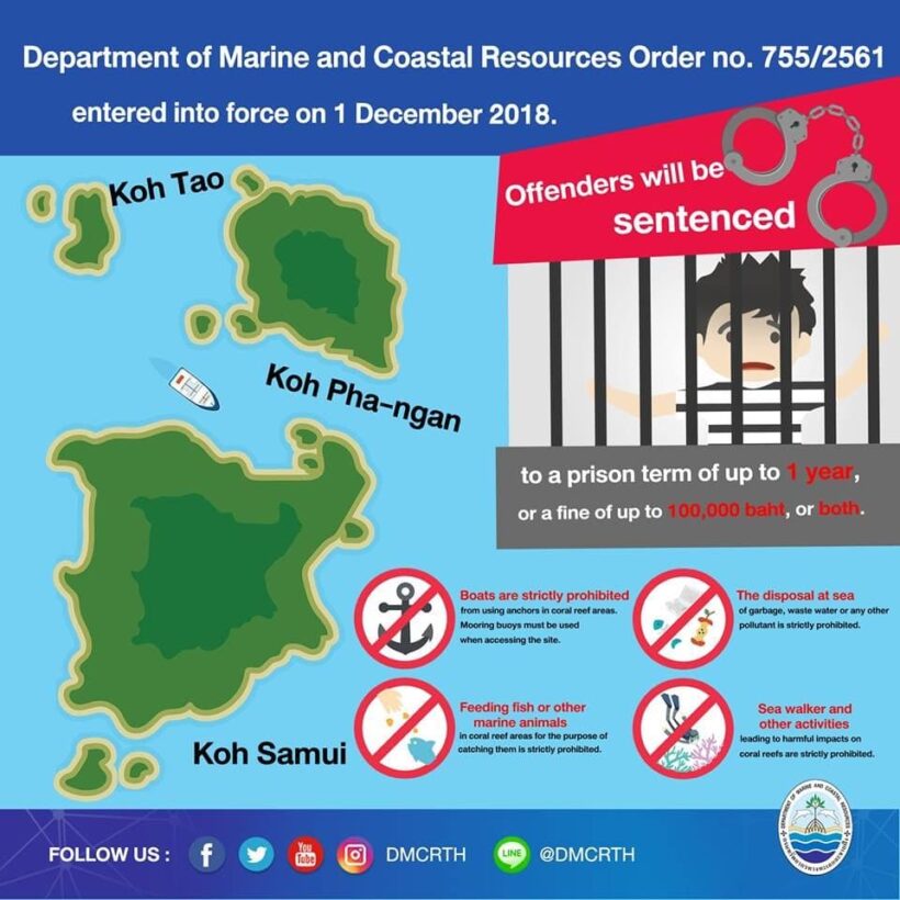Updated marine rules - Koh Tao, Ko Phangan, Koh Samui | News by Thaiger