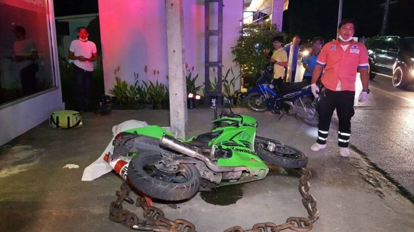 British motorbike driver dies after collision with power pole in Chalong